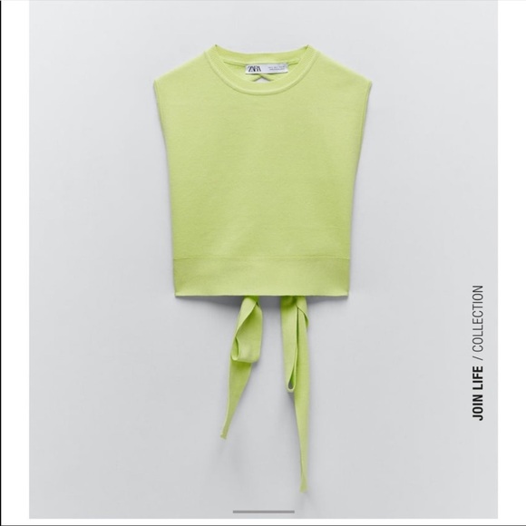 Zara green open back knit top - Picture 7 of 11